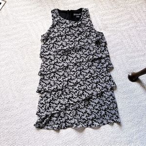 Jessica Howard 8P Black and White Layered Dress EUC